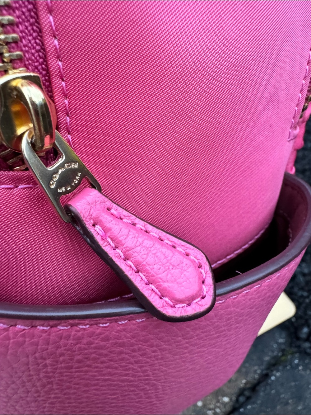 Coach C4094 2021 Hot Pink Ruched Nylon Leather Backpack + Pouch - Picture 8 of 14